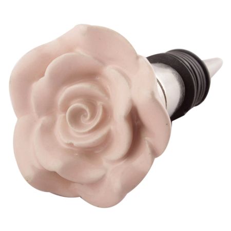 Baby Pink Rose Flower Ceramic Wine Stopper 